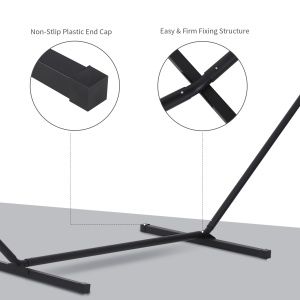 Schelet pentru Hamac Greutate Maxima 120Kg in Metal, Negru, 360x92x112cm - Img 6