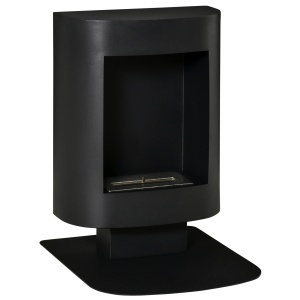Semineu cu alcool portabil , fara aerisire, cu arzatoare cu bioetanol de 0.9 L/ 3 ore, incalzitoare cu baza din otel de 2000 W pentru interior si exterior, Negru
