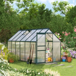 Sera din aluminiu kit si policarbonat cu ventilatie, 190 x 375cm, Verde - Img 2
