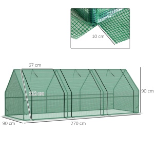sera gradina cu prelata, 270x90x90cm, verde - Img 3