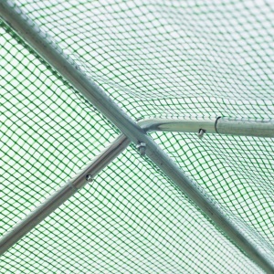 Seră pentru Grădină cu 6 Ferestre, Ușă Rulantă și Acoperiș Învelit PE, 4,5x3x2 m, Verde Închis - Img 9