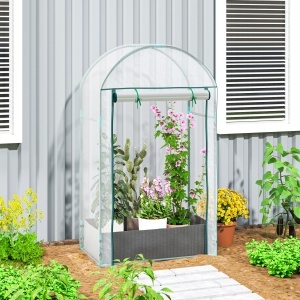 Seră pentru Grădină cu Ușă Pliabilă pe Balamale și Sac pentru Plante, 89x50x152 cm, Transparent - Img 2