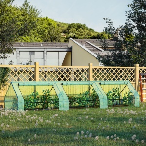 Seră pentru Grădină Impermeabilă și Rezistentă la UV cu 3 Ferestre Rulante, 400x100x80 cm, Verde - Img 2