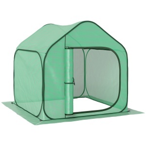 Sera pentru Gradina Metal+PE – 150×148×148 cm Verde, Usa Fermoar - Img 1