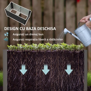 Set 2 Jardiniere Gradina inaltate 120×60×60 cm – Otel Galvanizat - Img 5