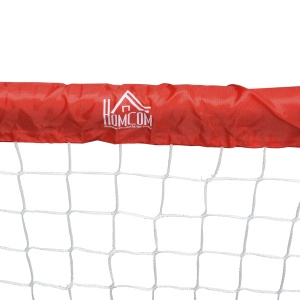 Set 2 Porți de Fotbal Pliabile pentru Exterior cu 4 Țăruși, Plasă de Fotbal din Metal și Tetrolon, 90x36x60 cm, Roșu - Img 8
