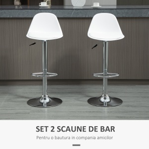 Set 2 Scaune Bar – Reglabile, Cu Spatar si Pivotante - Img 4