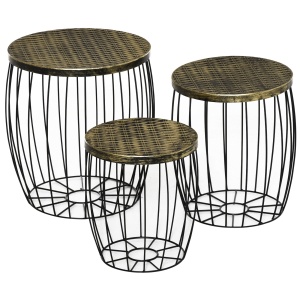 Set 3 Masute Gradina Stivuibile 38/31 cm – Negru - Img 1