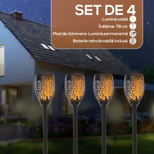 Set 4 Lampi Solare LED Exterior Ø12×72 cm - Img 4