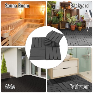 Set 9 Caramizi de Cuplat pentru Terasa 30x30x2cm, 0.81 mq, Negru - Img 7