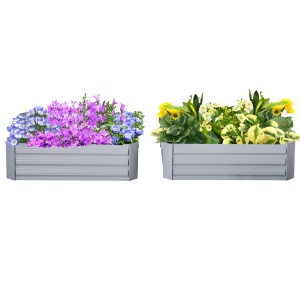 Set de 2 Paturi pentru Legume Inaltate, Gri - Img 1