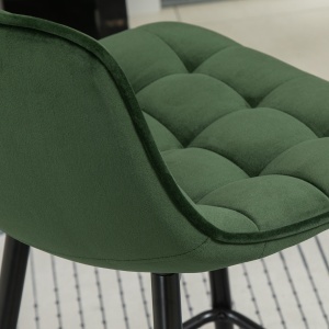 Set de 2 Scaune de Bar cu Spatar si Suport pentru Picioare, Scaune inalte Tapitate in Stil Nordic din Metal - Img 9