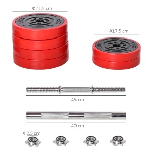 Set de Haltere si Gantere Greutati 30 kg Discuri Acoperite in PP Rezistent la Zgarieturi - Img 3