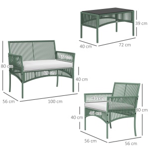 Set de Mobilier pentru Curte, Verde inchis - Img 3