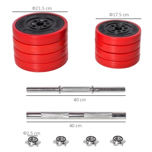 Set Haltere & Gantere – 20 kg, Discuri PP Rezistente - Img 3