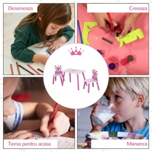 Set Masa si Scaune Copii – Design Printesa, 3-8 Ani - Img 5