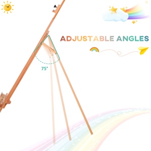 Șevalet de Desen cu Suport pentru Pânză Reglabil din Lemn 65x68x174-230cm - Img 5