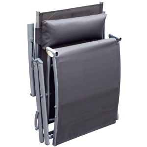 Sezlong Relax Pliabil Schelet in Metal 137x63.5x100.5cm Gri - Img 9