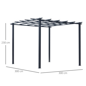 Spalier Gradina Metal Negru 297×295×230 cm – Pentru Plante Catatoare - Img 3