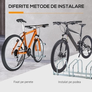 Suport de parcare pentru 3 biciclete din otel, 70,5 x 33 x 27cm, argintiu - Img 9