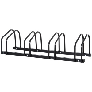 Suport de parcare pentru 4 biciclete din otel, 110x33x27 cm, negru