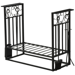 Suport lemne 4 scule din otel Max. 100kg negru