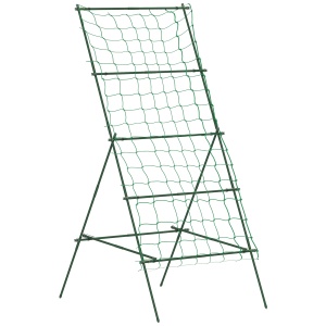 Suport Metalic de Grădină în Forma de A cu Plasă de Susținere, 101x133x227 cm, Verde - Img 1