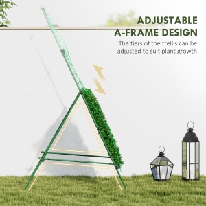 Suport Metalic de Grădină în Forma de A cu Plasă de Susținere, 101x133x227 cm, Verde - Img 4
