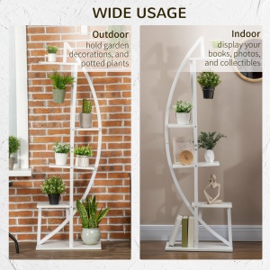 Suport pentru plante cu 5 niveluri Scara in forma de jumatate de luna Suport pentru ghivece Raft pentru interior, exterior, camera de zi, studiu, balcon si dormitor - Img 6