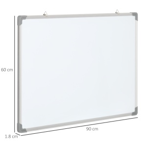 Tabla magnetica alba dreptunghiulara cu 4 markere, 1 radiera si 10 magneti incluse, din aluminiu si panou galvanizat, 90x60x1,8 cm - Img 3