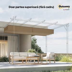 Tettuccio di Ricambio per Gazebo 3x3 m con 10 Fori di Drenaggio Grigio - Img 9