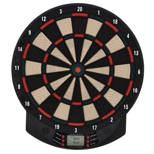 Tinta electronica pentru darts din PP cu 6 Sageti si Panou de Scor pentru Puncte, 44x39.5x2.2cm, Negru