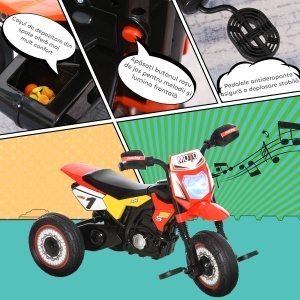 Tricicleta Copii 18–36 Luni – Stil Motocicleta cu Lumini & Sunete - Img 6