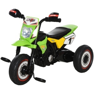 Tricicleta pentru Copii, Stil Motocicleta cu pedale cu Lumini si Sunete, Varsta 18-36 Luni, verde