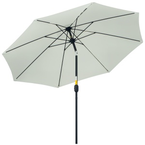 Umbrela de Gradina inclinabila pe 3 Unghiuri, cu Manivela, Ø265x240 cm, Alb Crem - Img 1