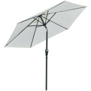 Umbrela de Gradina Reglabila cu manivela din otel , Alb Crem Φ230cm - Img 1