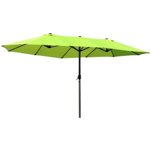 Umbrela Dubla de Gradina cu Deschidere cu manivela, Otel si Poliester, 460x270x240cm, verde - Img 1