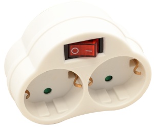 Adaptor priză cu întrerupător,alb
