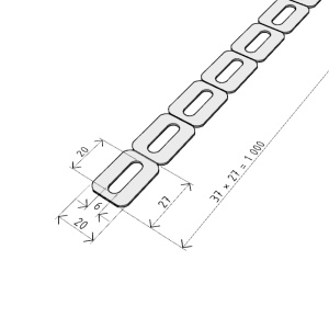 Banda metalica TPM1000mm pentru realizarea de indoituri si forme pentru canalul de cablu din sarma mesh - Img 2
