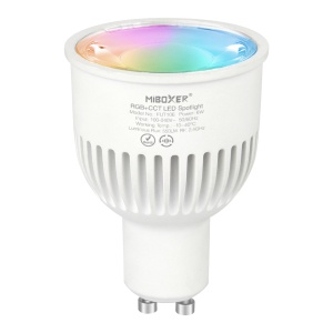 Bec LED 6W GU10 RGB+CCT LED Spotligh 550lm 90lm/W 2700K~6500K, 16 milioane de culori intensitatea luminii ajustabila, control de la distanta 30m 2.4GHz - Img 1