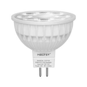 Bec LED Miboxer Mi-Light MR16 4W 12V AC/DC 400lm 100lm/W RGB+CCT LED Spotlight 2700-6500K, 16 milioane de culori, intensitatea luminii ajustabila, control de la distanta 30m 2.4GHz - Img 2