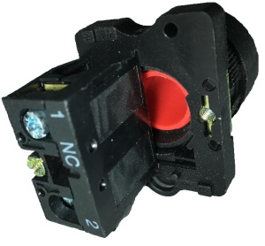 Buton rosu simplu fara lumina cu revenire pentru tablouri electrice 1NC 6A 230V - Img 2