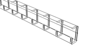 Canal cablu metalic 50x100mm tip G din sarma mesh galvanizat lungime 2m jgheab pentru trasee electrice - Img 1