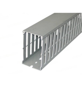 Canal cablu perforat 2m slitat 25x60mm gri pentru circuite electrice in tablouri