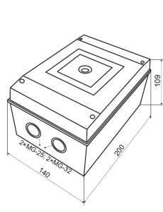 Carcasă mat. plastic pentru întrerupător manual, mărimea 3 - Img 2
