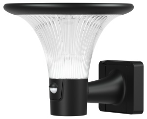 CIL LED de perete, panou fotovoltaic,detector de mișc.,negru - Img 2