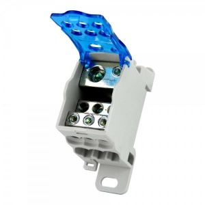 Clema de distributie pe sina 125A 1 pol cu capac intrare 1x10-35mm2 + 1x6-16mm2 si iesire 6x2.5-16mm2 - Img 2
