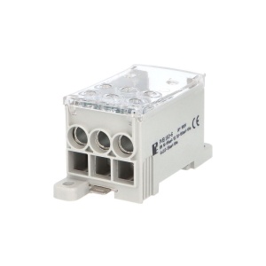 Clema pe sina bloc de distribuție a fazelor PVB 160-6 160A 1x16-95mm² + 6x2,5-35mm² Cu-Al 1000V AC / DC - Img 1