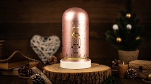 Clopot sticl.Crăciun LED, spărgătorul de nuci, pe bat.X25010