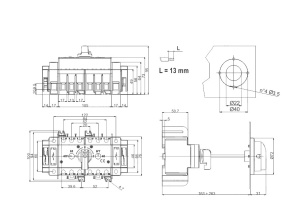 Comutator sursa 3x100A 3 poli 100A 1-0-2 rotativ modular montare pe sina - Img 3